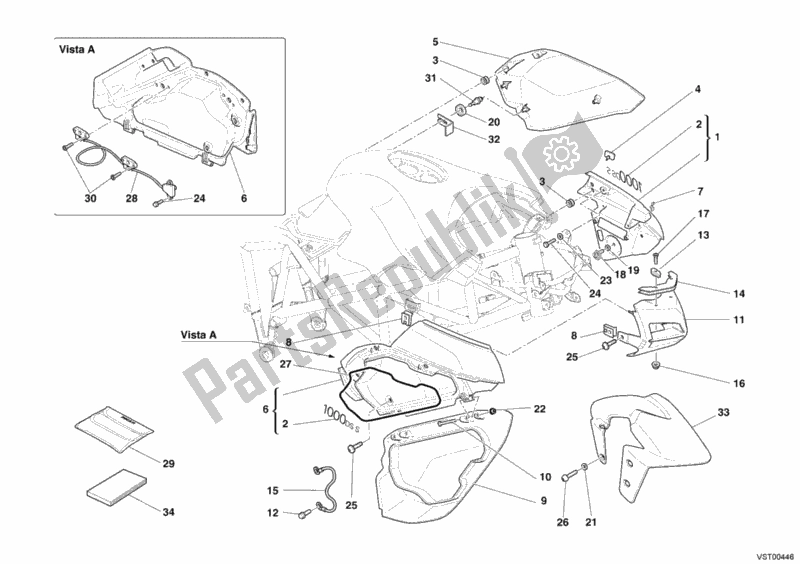 All parts for the Fairing of the Ducati Multistrada 1000 S USA 2006